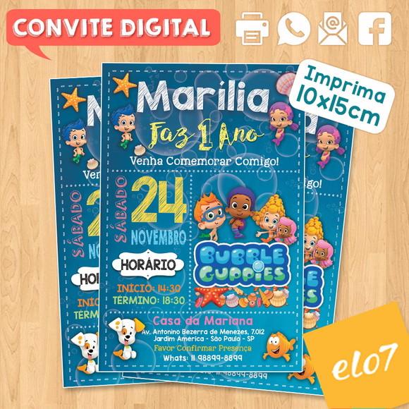 Convite Digital Aniversário Bubble Guppies