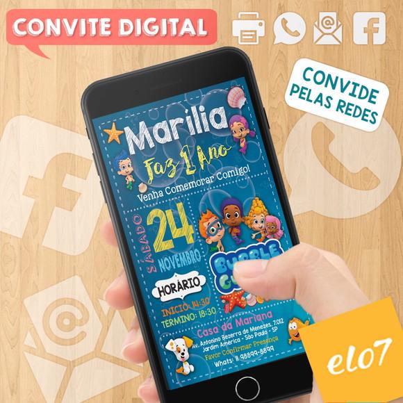 Convite Digital Aniversário Bubble Guppies