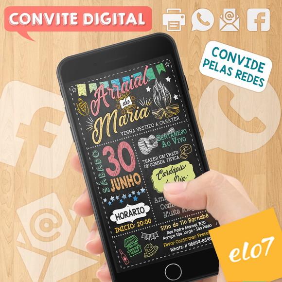 Convite Digital Aniversário Festa Arraial Da Maria