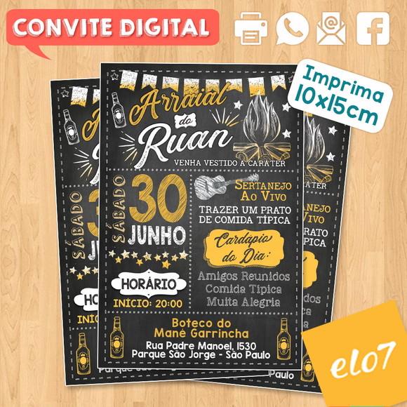 Convite Digital Aniversário Festa Arraial Do Ruan