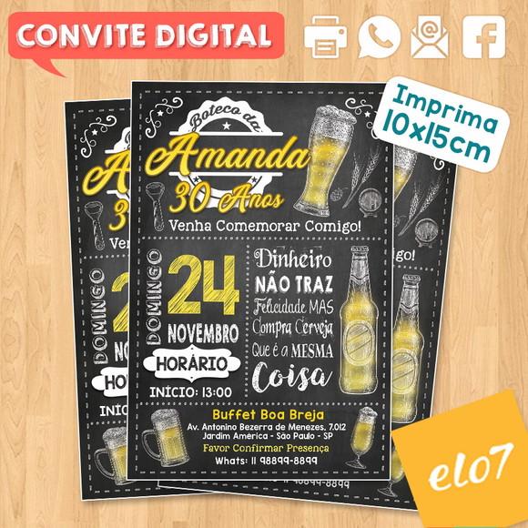 Convite Digital Aniversário Festa Boteco Da Amanda