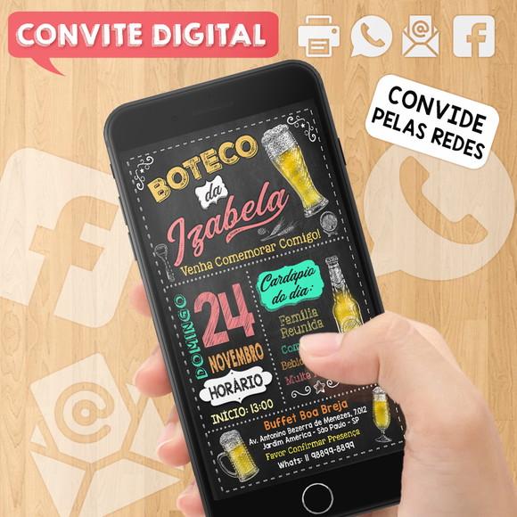 Convite Digital Aniversário Festa Boteco da Izabela