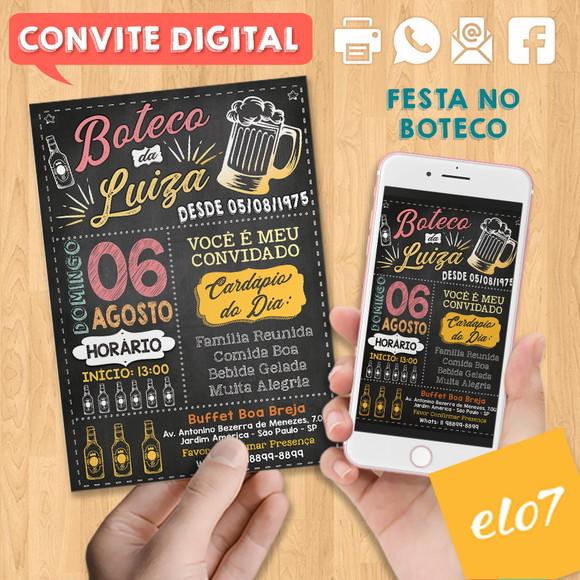 Convite Digital Aniversário Festa Boteco Da Luiza