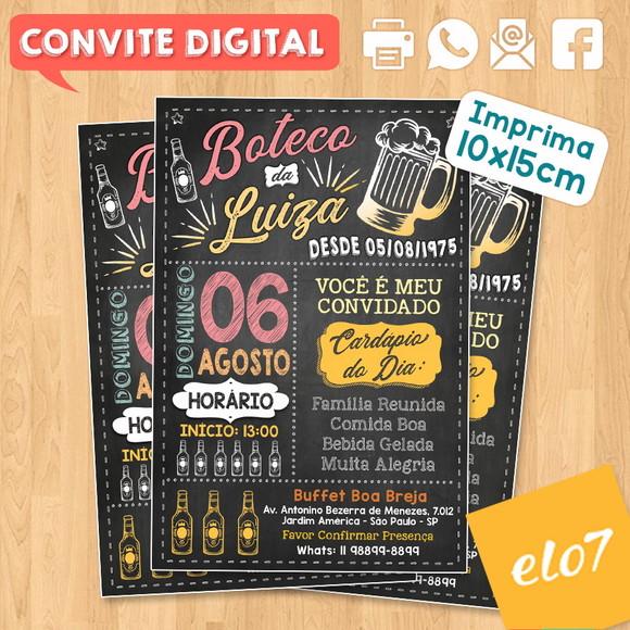Convite Digital Aniversário Festa Boteco Da Luiza