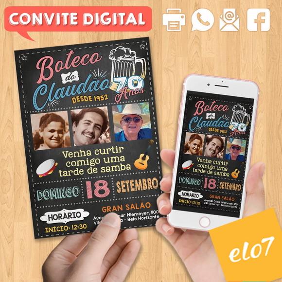 Convite Digital Aniversário Festa Boteco Do Claudão 70 Anos