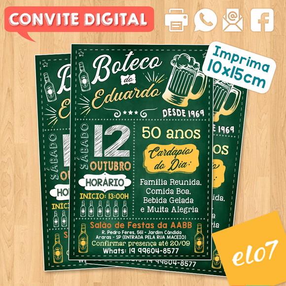 Convite Digital Aniversário Festa Boteco Do Eduardo 50 Anos