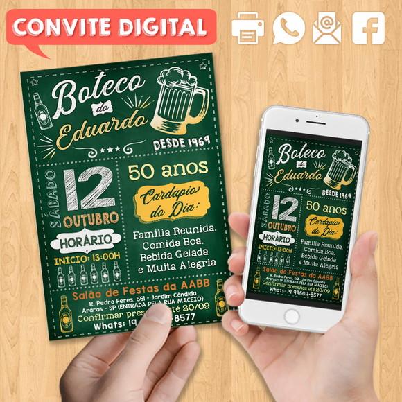 Convite Digital Aniversário Festa Boteco Do Eduardo 50 Anos