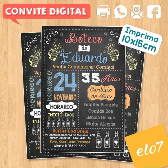 Convite Digital Aniversário Festa Boteco Do Eduardo 35 Anos