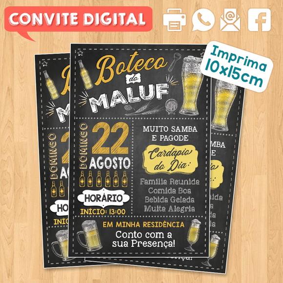 Convite Digital Aniversário Festa Boteco Do Maluf