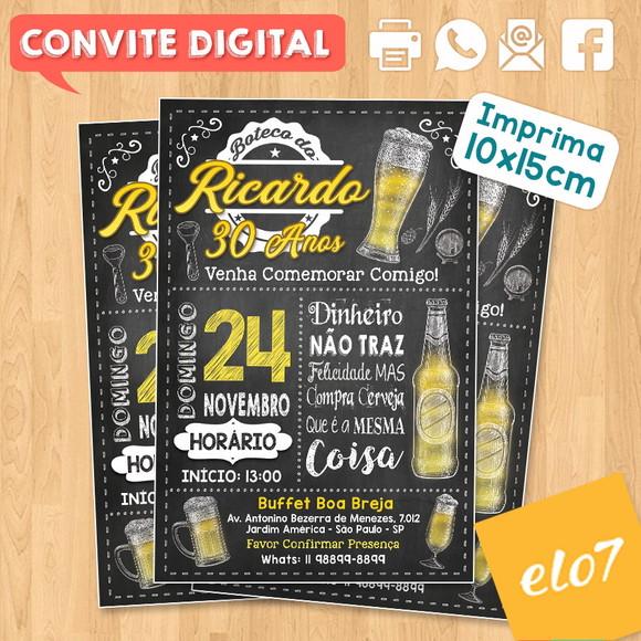 Convite Digital Aniversário Festa Boteco Do Ricardo