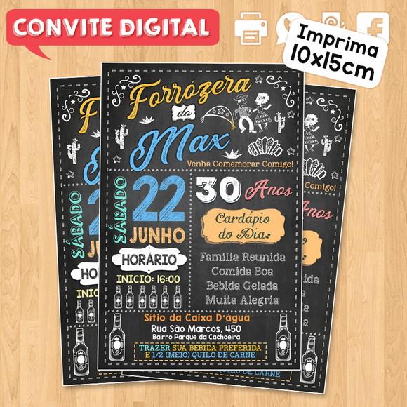 Convite Digital Aniversário Festa Forrozera do Max