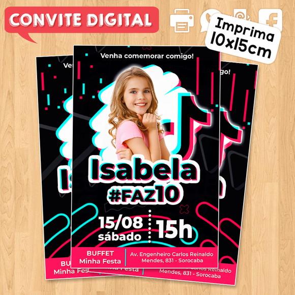 Convite Digital Aniversário Festa Infantil Tiktok com Foto