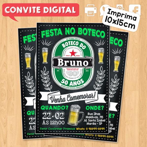Convite Digital Aniversário Festa no Boteco Bruno