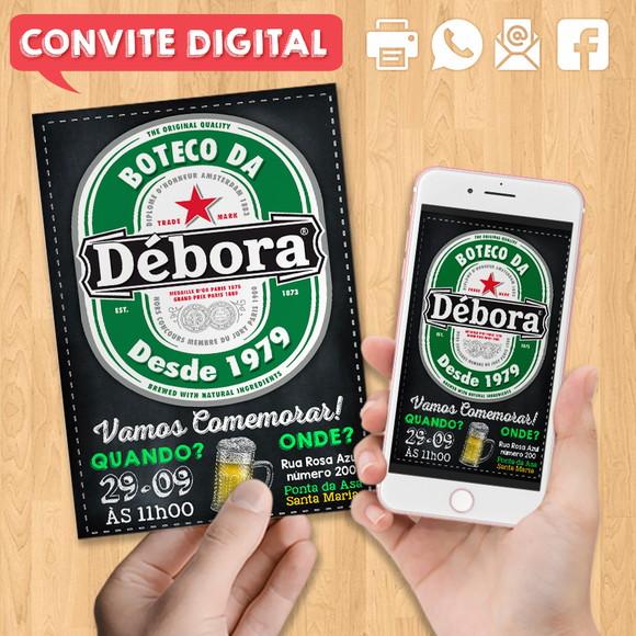 Convite Digital Aniversário Festa no Boteco Cerveja