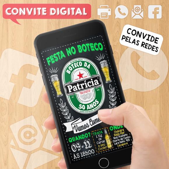 Convite Digital Aniversário Festa no Boteco Cerveja