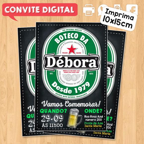 Convite Digital Aniversário Festa no Boteco Cerveja