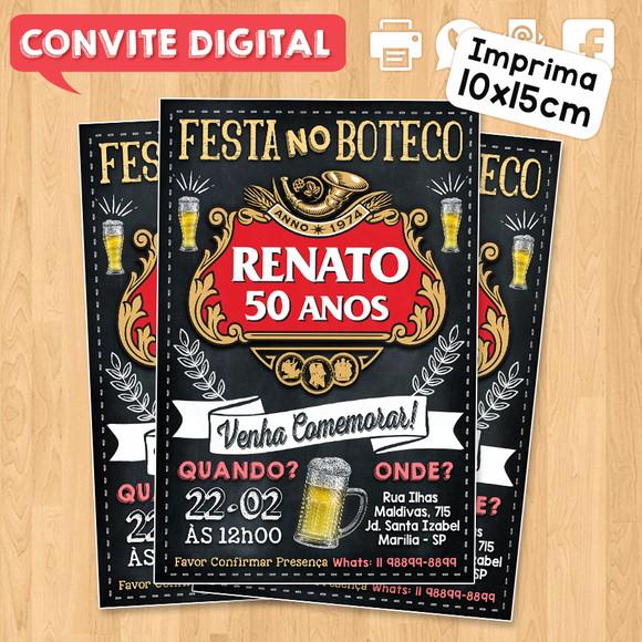 Convite Digital Aniversário Festa no Boteco Stella Artois