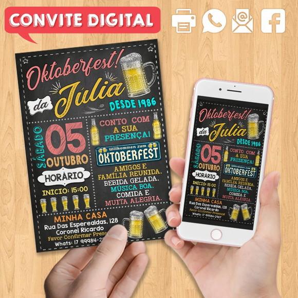 Convite Digital Aniversário Festa Oktoberfest da Julia