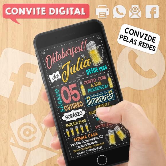 Convite Digital Aniversário Festa Oktoberfest da Julia