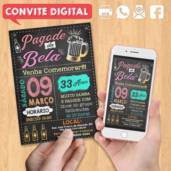 Convite Digital Aniversário Festa Pagode da Bela