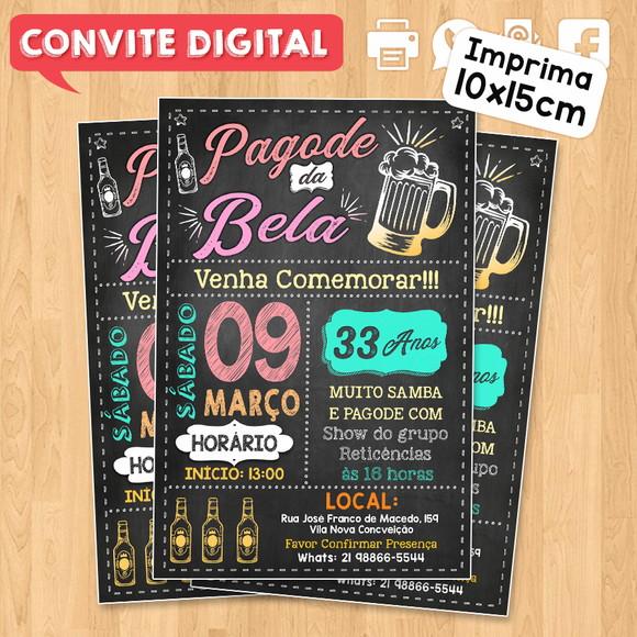 Convite Digital Aniversário Festa Pagode da Bela