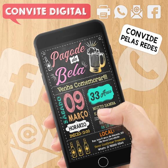 Convite Digital Aniversário Festa Pagode da Bela