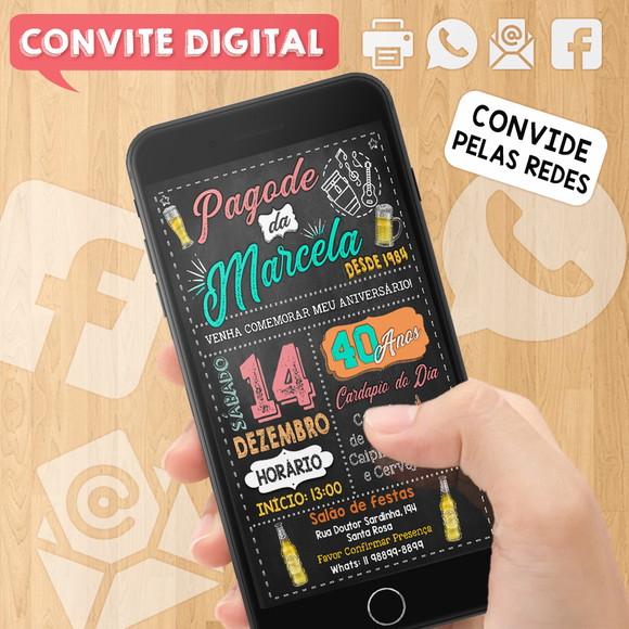 Convite Digital Aniversário Festa Pagode da Marcela