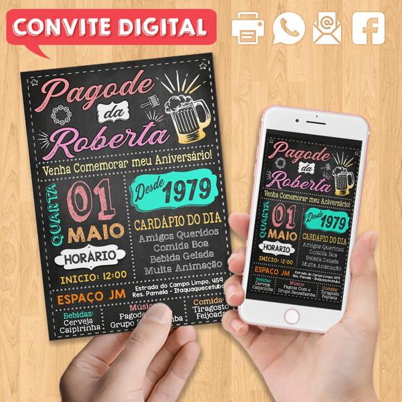 Convite Digital Aniversário Festa Pagode da Roberta