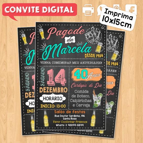 Convite Digital Aniversário Festa Pagode da Marcela