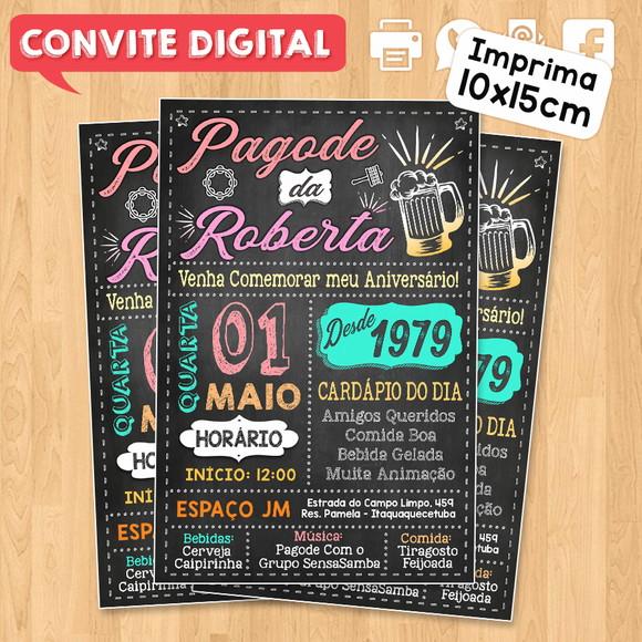 Convite Digital Aniversário Festa Pagode da Roberta