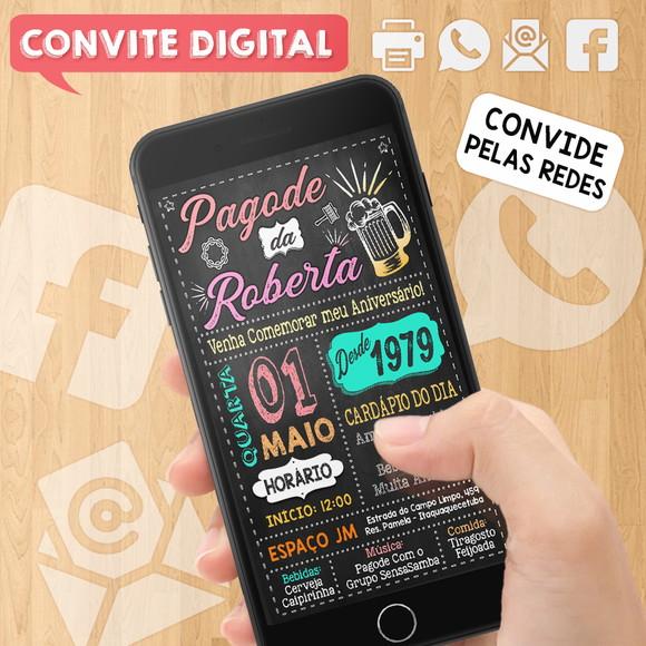 Convite Digital Aniversário Festa Pagode da Roberta