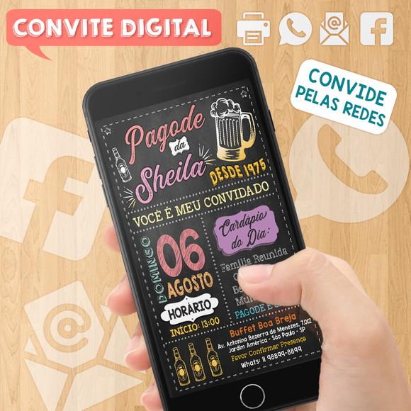 Convite Digital Aniversário Festa Pagode Da Sheila