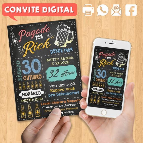 Convite Digital Aniversário Festa Pagode Do Rick