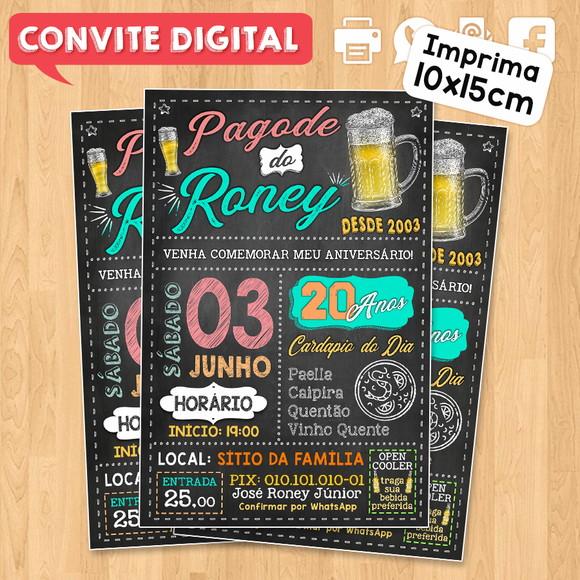 Convite Digital Aniversário Festa Pagode do Roney