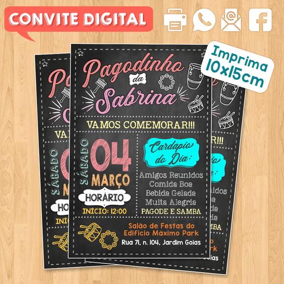 Convite Digital Aniversário Festa Pagodinho da Sabrina