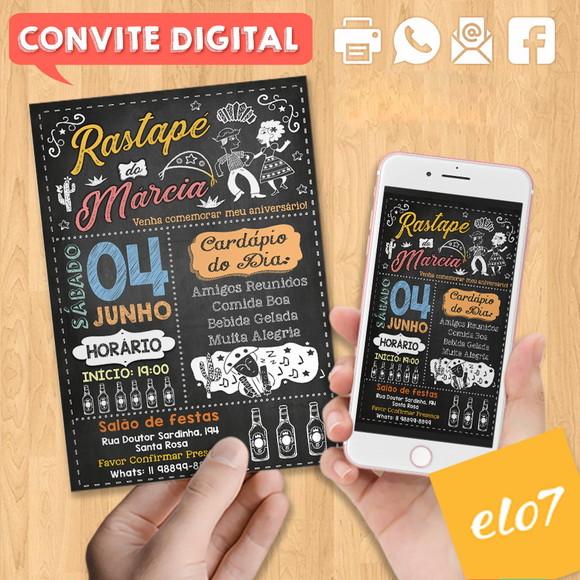 Convite Digital Aniversário Festa Rastapé Da Marcia