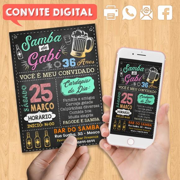 Convite Digital Aniversário Festa Samba da Gabi