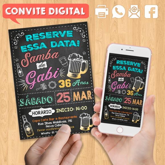 Convite Digital Aniversário Festa Samba da Gabi