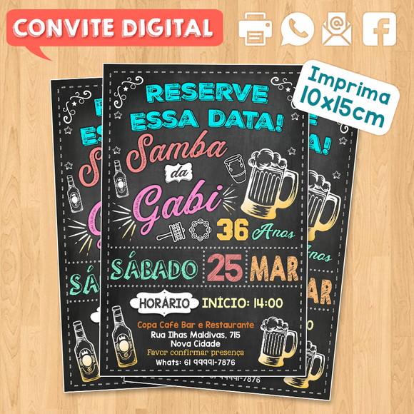 Convite Digital Aniversário Festa Samba da Gabi