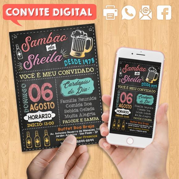 Convite Digital Aniversário Festa Sambão Da Sheila