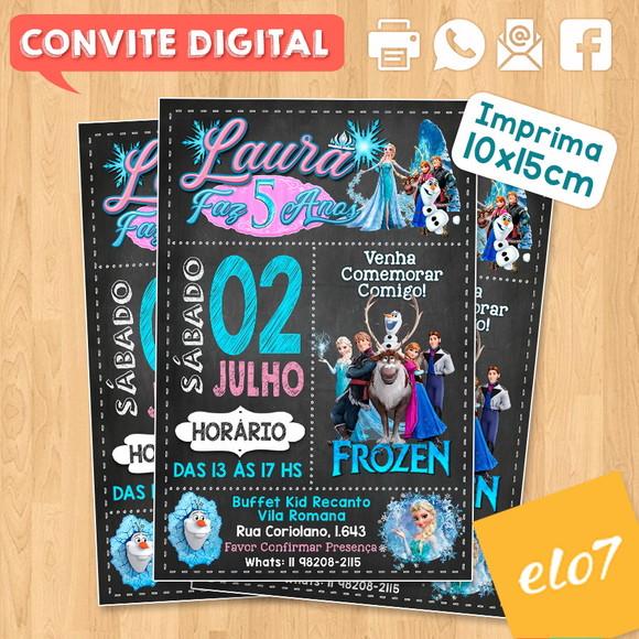 Convite Digital Aniversário Frozen Disney