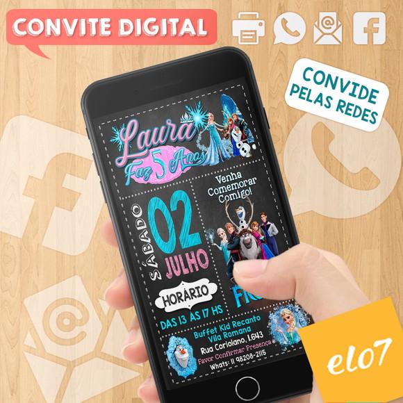 Convite Digital Aniversário Frozen Disney