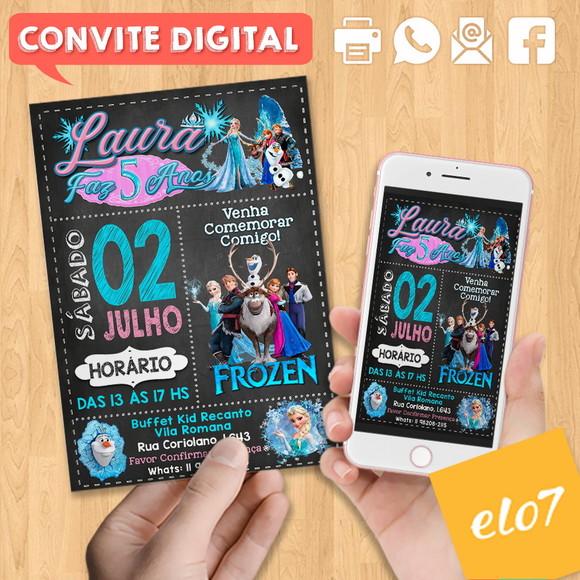 Convite Digital Aniversário Frozen Disney