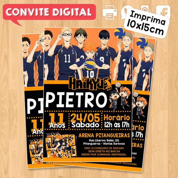 Convite Digital Aniversário Haikyu