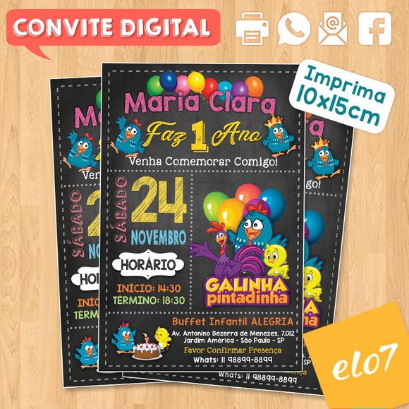 Convite Digital Aniversário Galinha Pintadinha