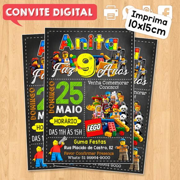 Convite Digital Aniversário Lego