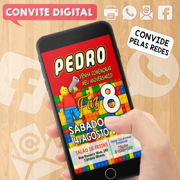 Convite Digital Aniversário Lego