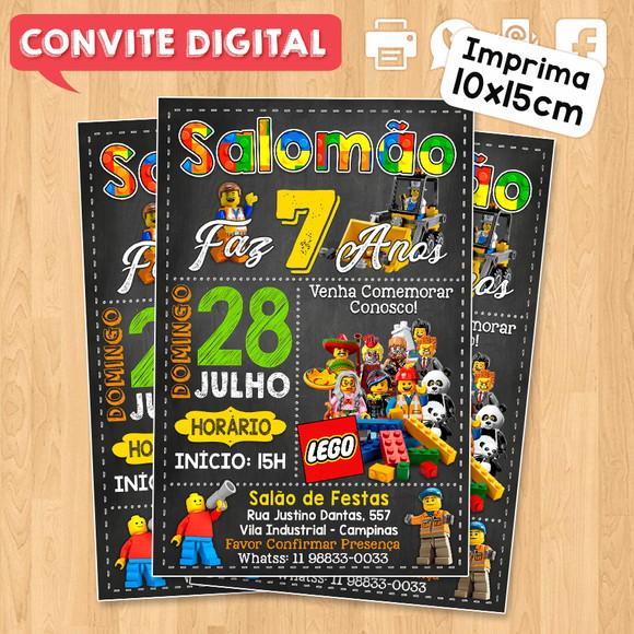 Convite Digital Aniversário Lego