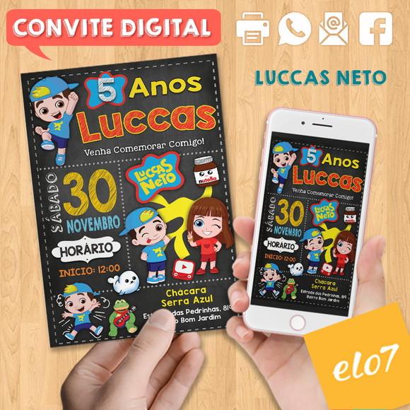 Convite Digital Aniversário Luccas Neto