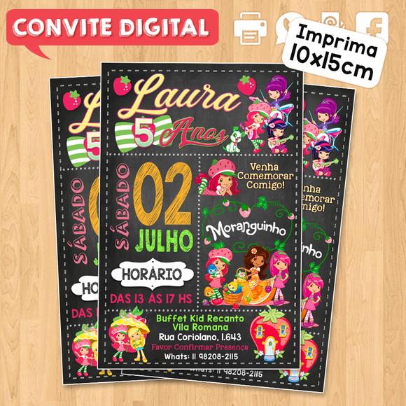Convite Digital Aniversário Moranguinho
